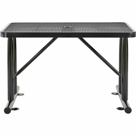 Global Industrial 4' Rectangular Expanded Metal Outdoor Table, Black 277550BK